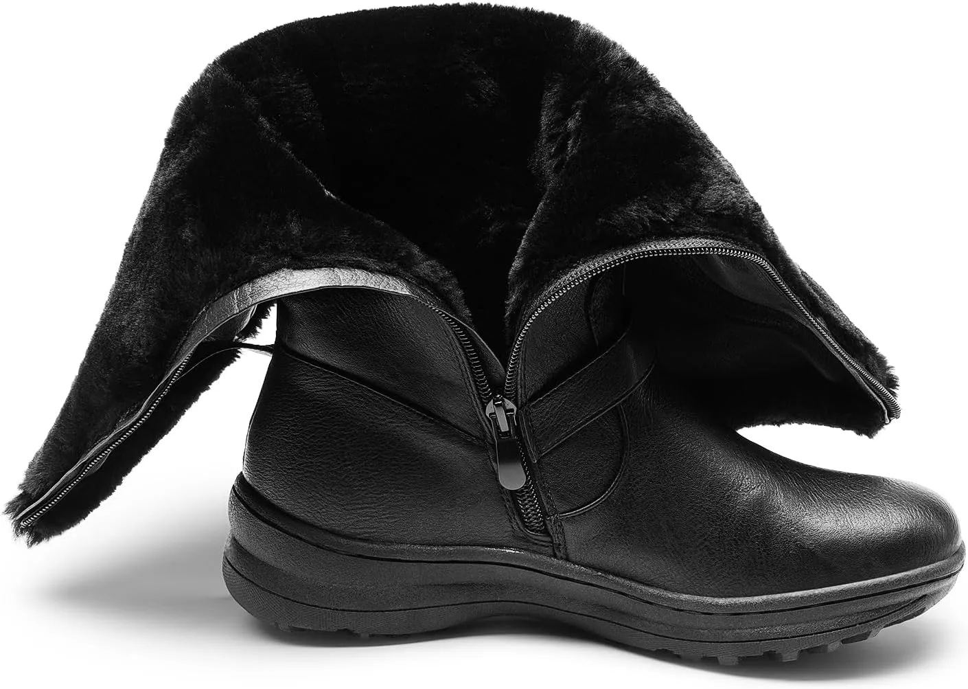 DREAM PAIRS Women's Winter Fully Fur Lined Zipper Closure Snow Knee High Boots