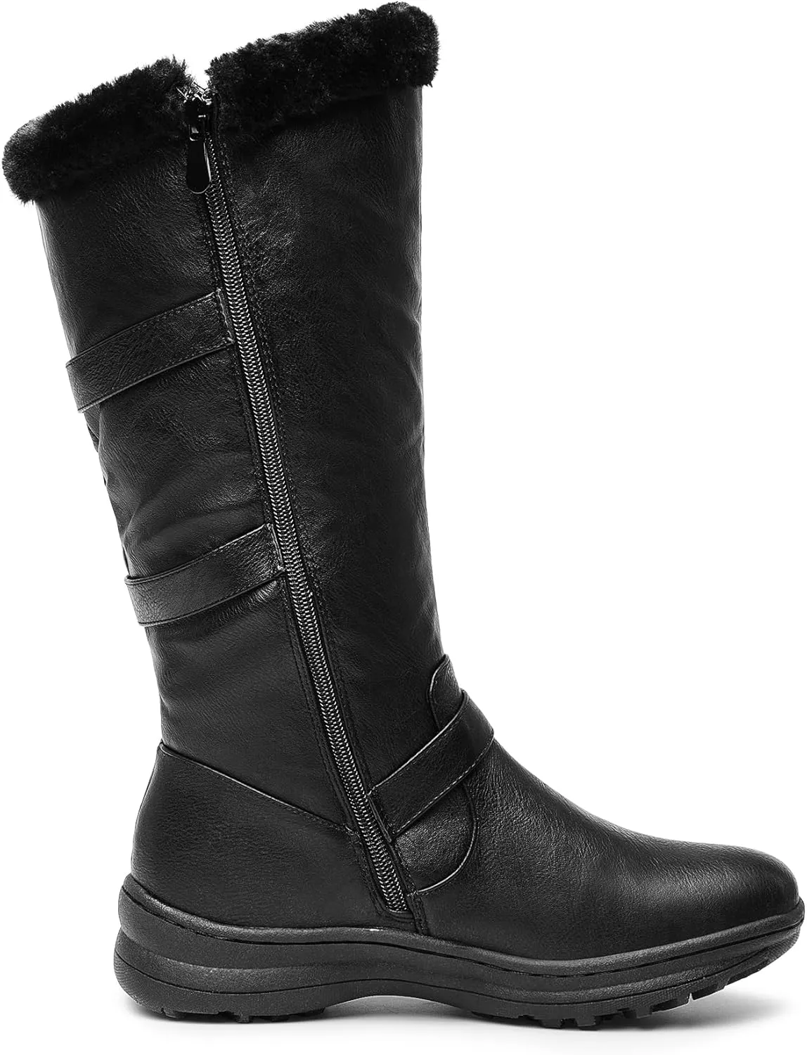 DREAM PAIRS Women's Winter Fully Fur Lined Zipper Closure Snow Knee High Boots