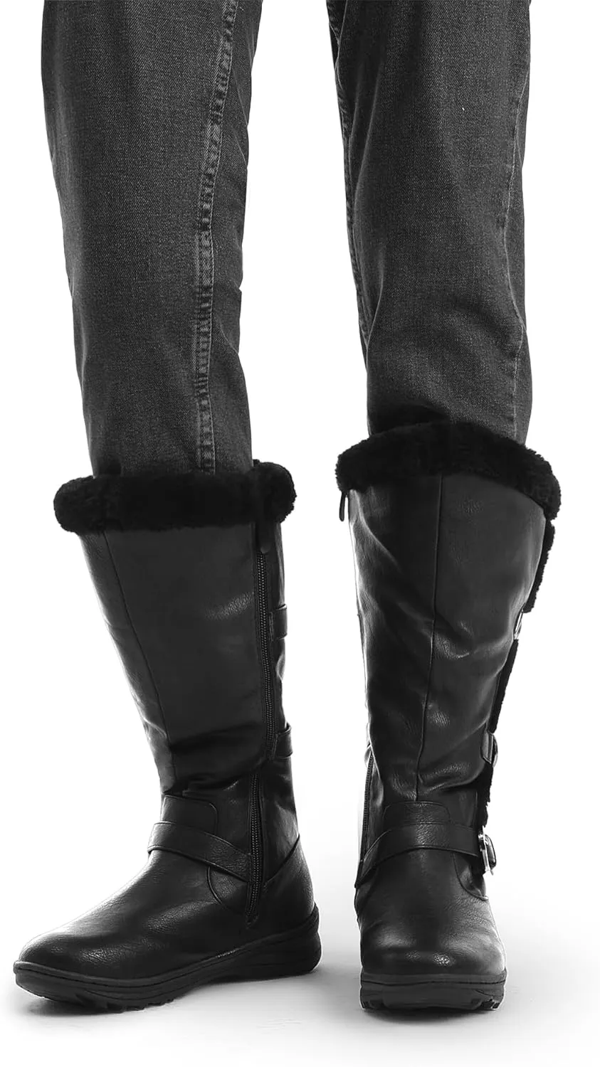 DREAM PAIRS Women's Winter Fully Fur Lined Zipper Closure Snow Knee High Boots