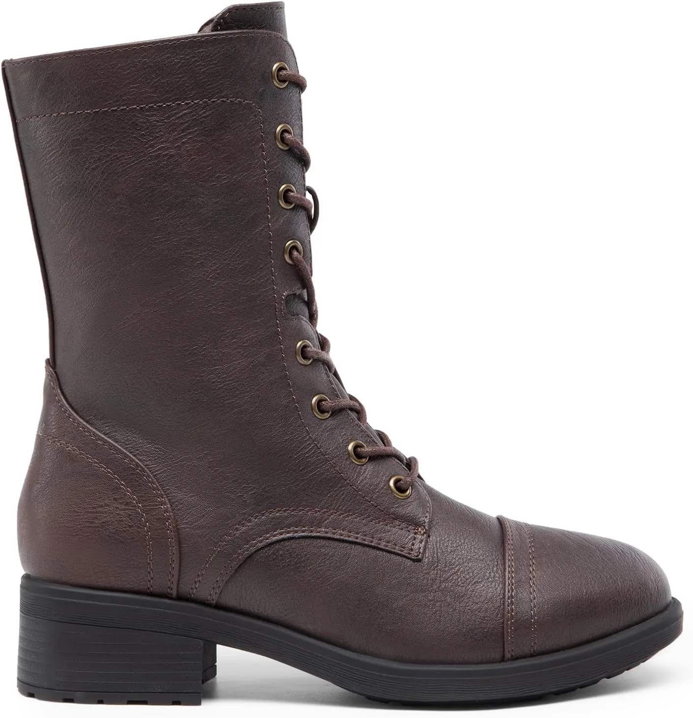 DREAM PAIRS Women's Winter Lace up Mid Calf Combat Riding Military Boots