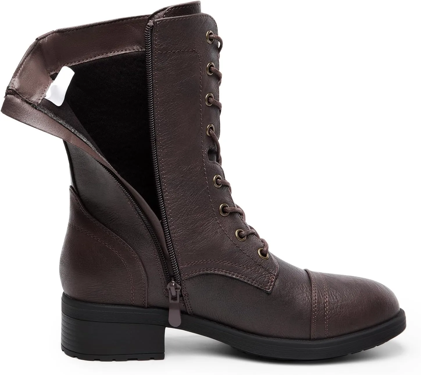 DREAM PAIRS Women's Winter Lace up Mid Calf Combat Riding Military Boots