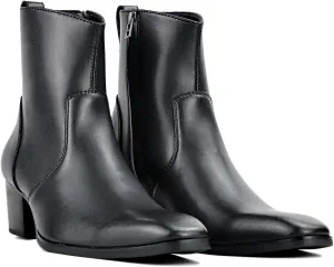 Dress Boot for Men Casual Chelsea Combat Ankle Casual Walking Motorcycle Boots Black