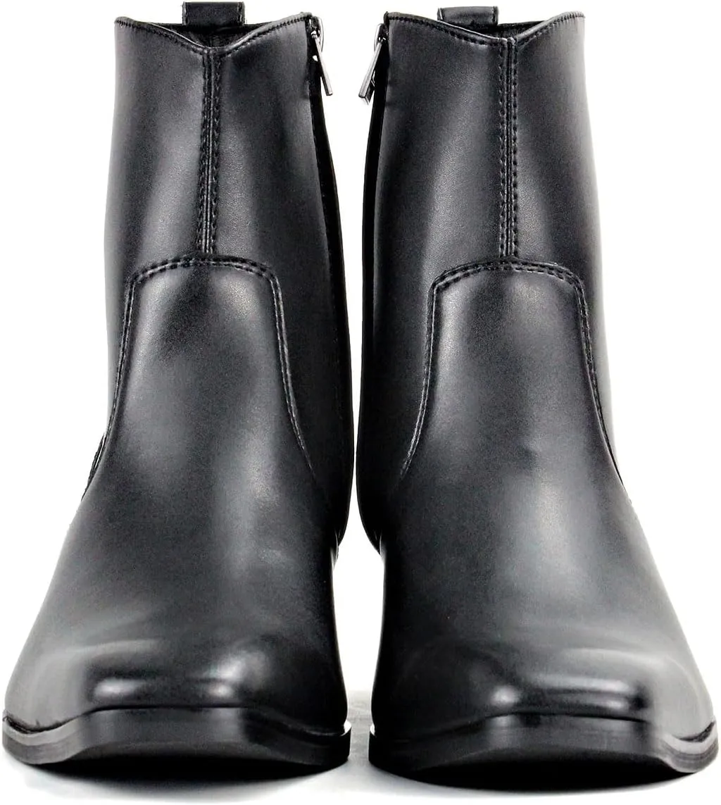 Dress Boot for Men Casual Chelsea Combat Ankle Casual Walking Motorcycle Boots Black