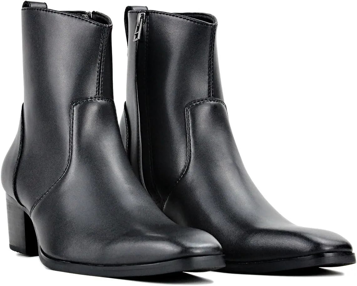 Dress Boot for Men Casual Chelsea Combat Ankle Casual Walking Motorcycle Boots Black