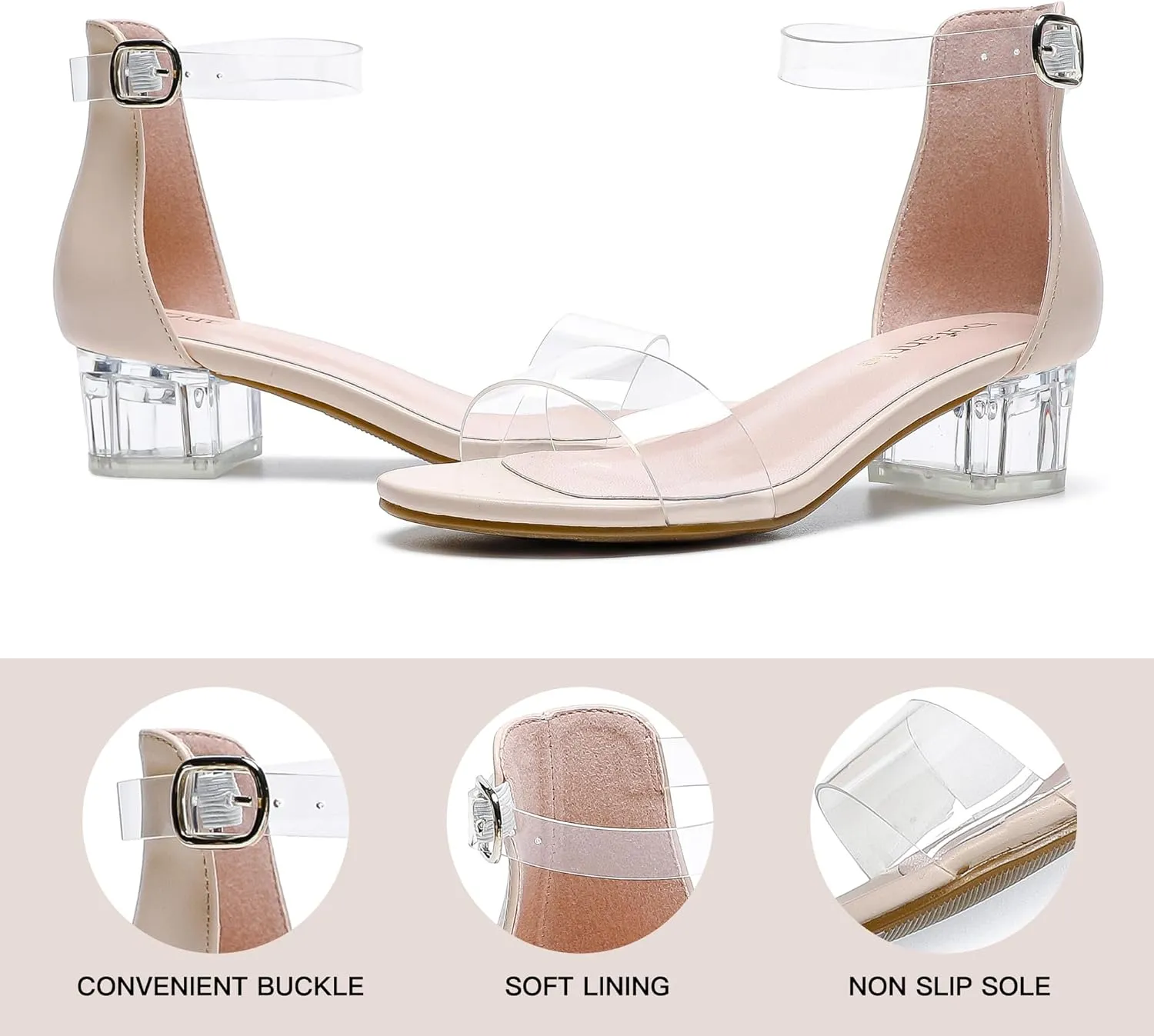 Dufannie Girls Sandals Low Heels Dress Pump Ankle Strap Open Toe Flower Girl Wedding Party for Toddler Little Big Kid