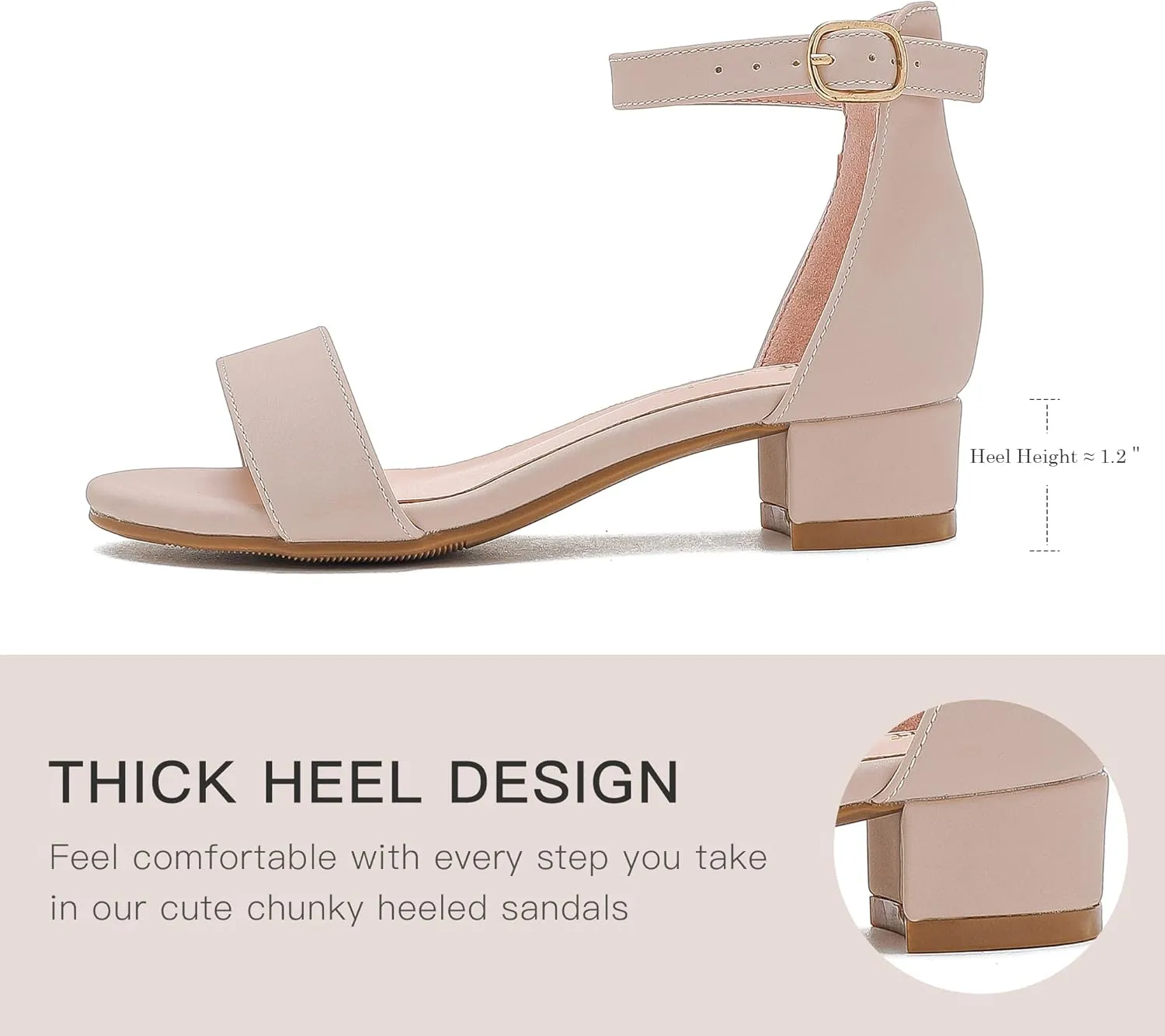 Dufannie Girls Sandals Low Heels Dress Pump Ankle Strap Open Toe Flower Girl Wedding Party for Toddler Little Big Kid