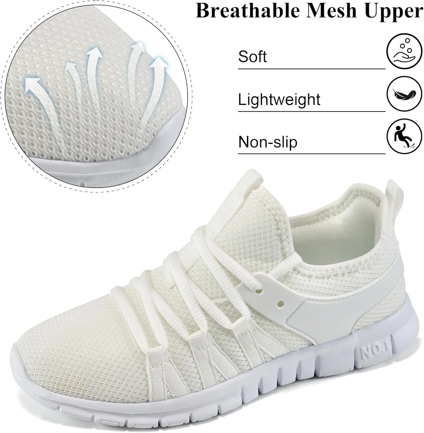 Ecetana Womens Sneakers Running Shoes Comfortable Lace Up Tennis Shoes Casual Breathable Mesh Fashion Sneakers for Walking
