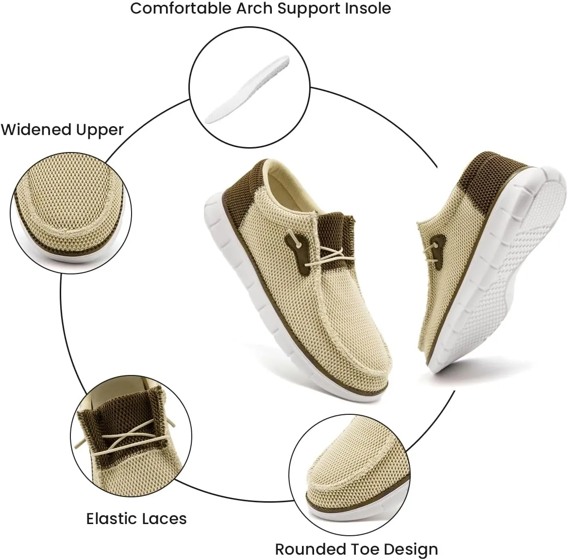 EGMPDA Mens Slip on Loafers Boat Shoes Non Slip Walking Sports Shoes Driving Shoes Casual Office Shoes Gym Lightweight Comfortable Shoes