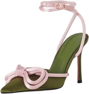 Elegant Women's Sexy Closed Toe Sandals with Bowknot, Fashion Large Size Ponited Toe High Heels for Party, Banquet And Fashion Show