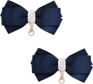 ELEGANTPARK Shoes Dress Hat Accessories Fashion Rhinestones Crystal Shoe Clips 2 Pcs Multi Color