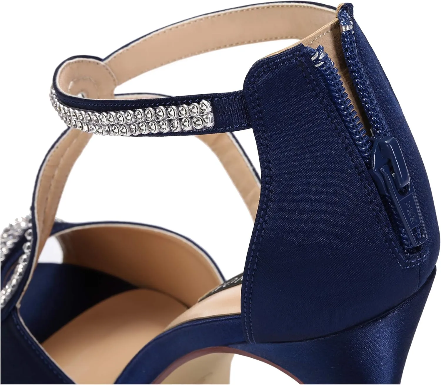 ERIJUNOR High Heel Sandals Peep Toe S-Strap Prom Wedding Evening Shoes