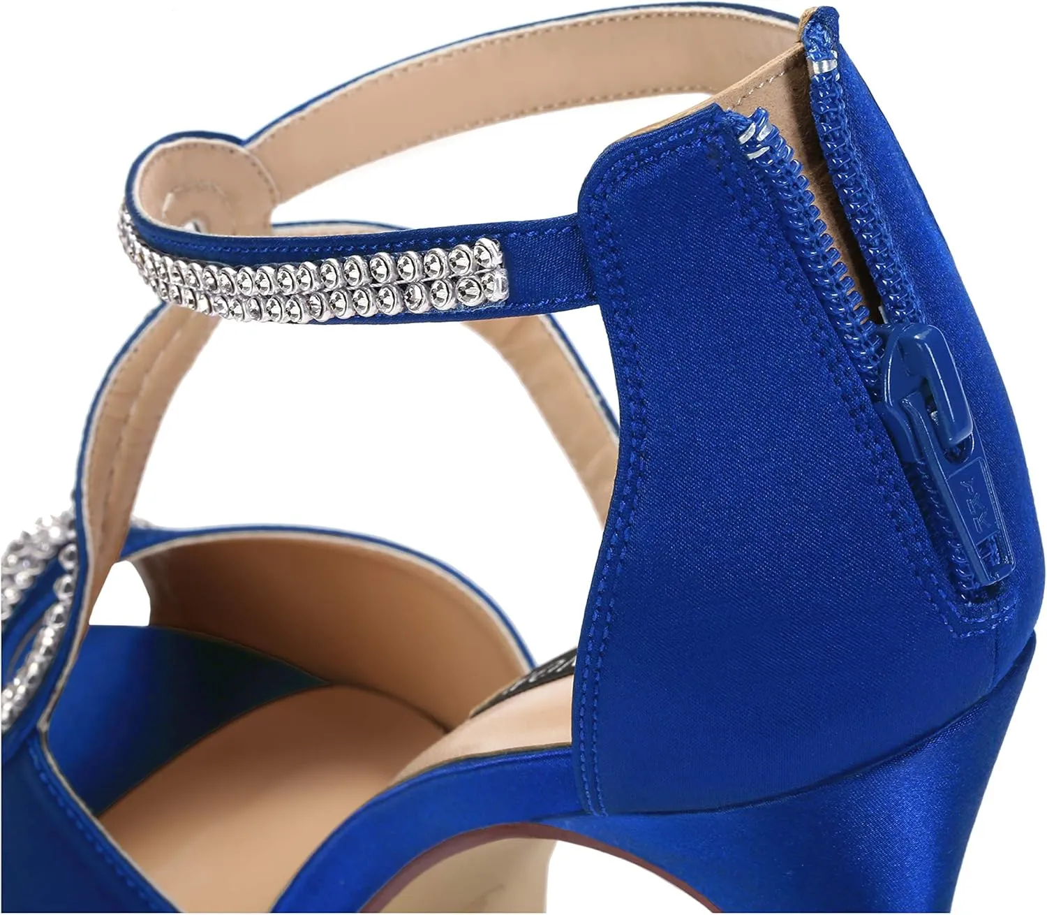 ERIJUNOR High Heel Sandals Peep Toe S-Strap Prom Wedding Evening Shoes