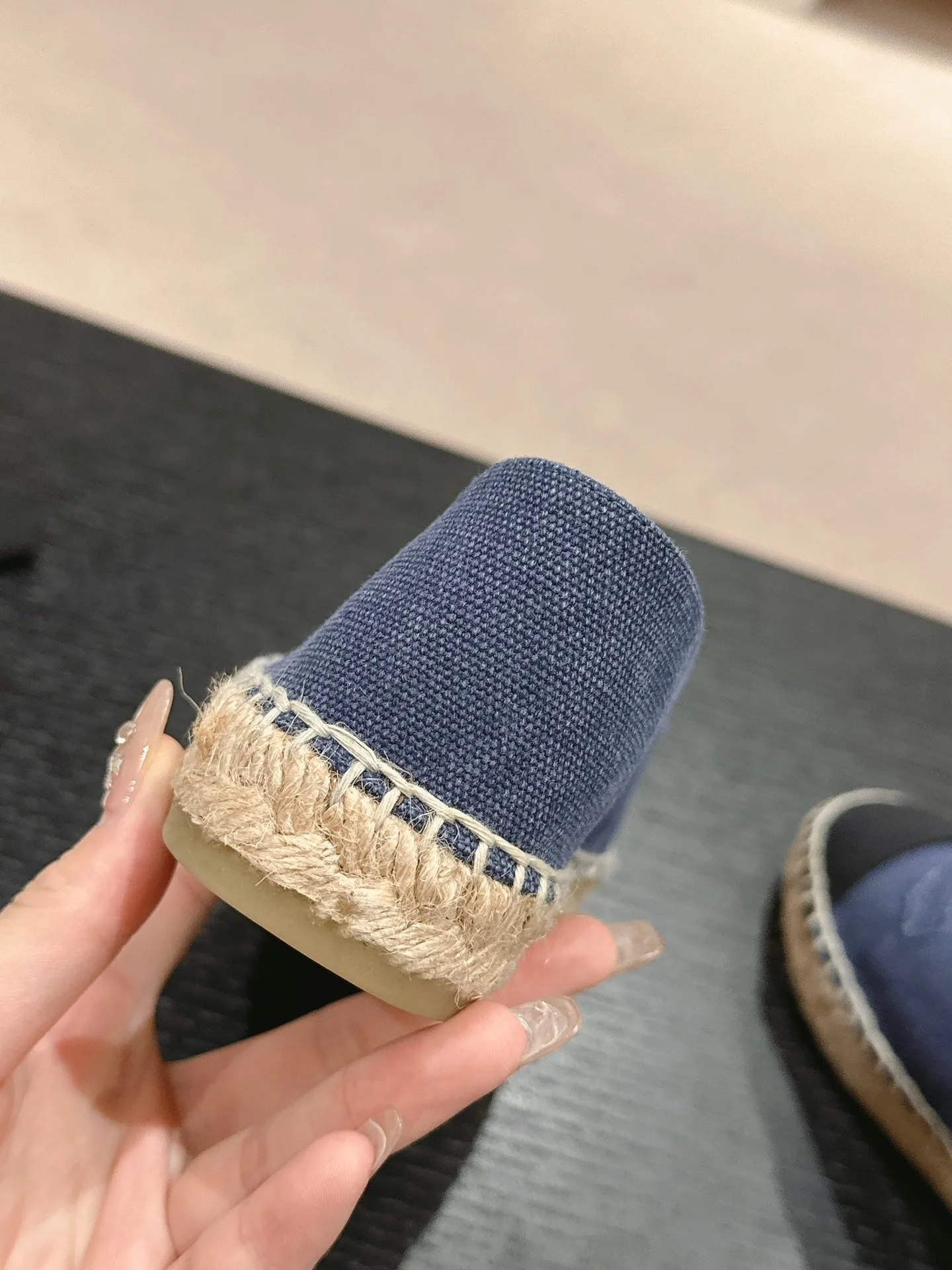 espadrilles dark blue black denim