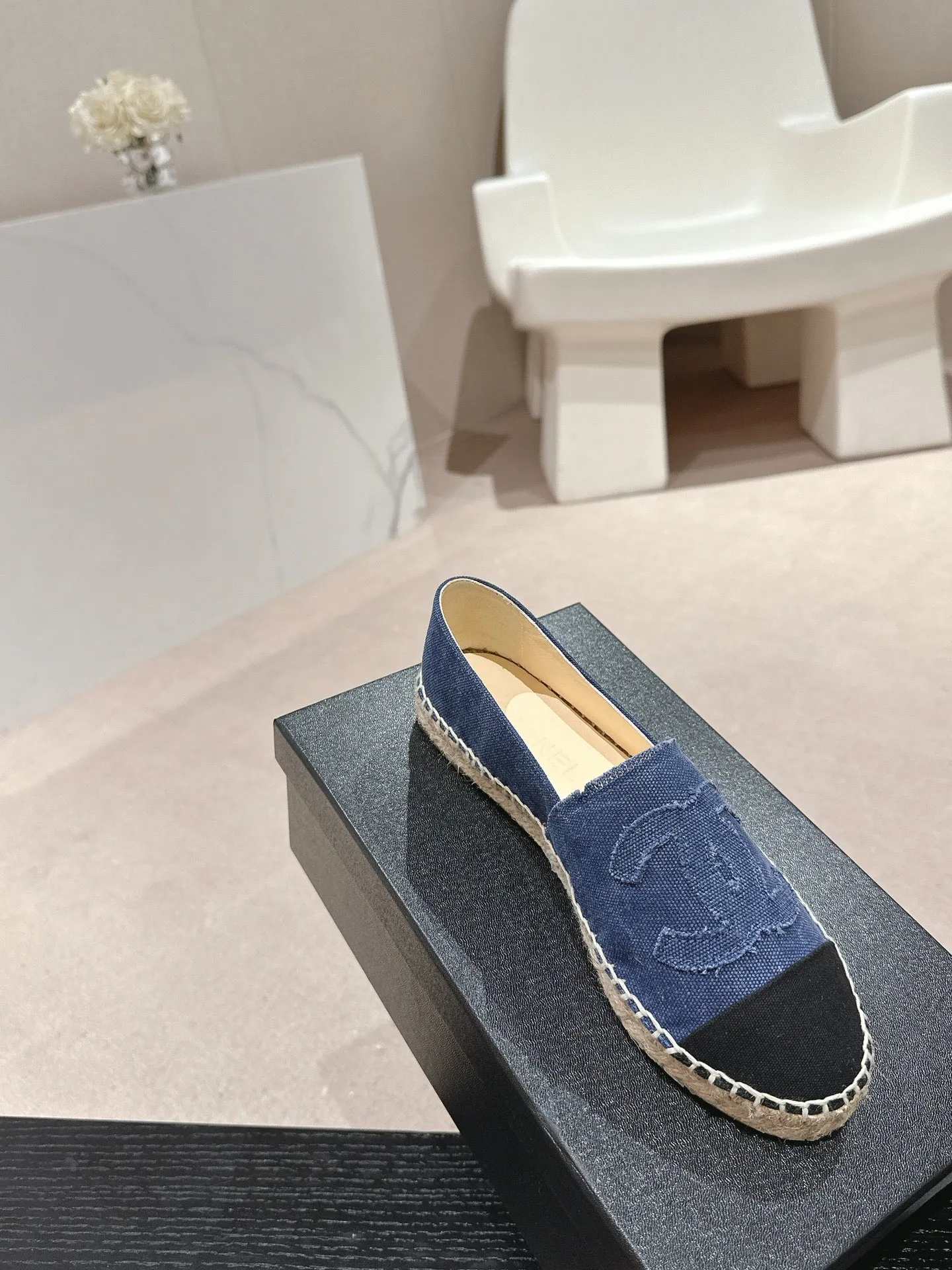 espadrilles dark blue black denim