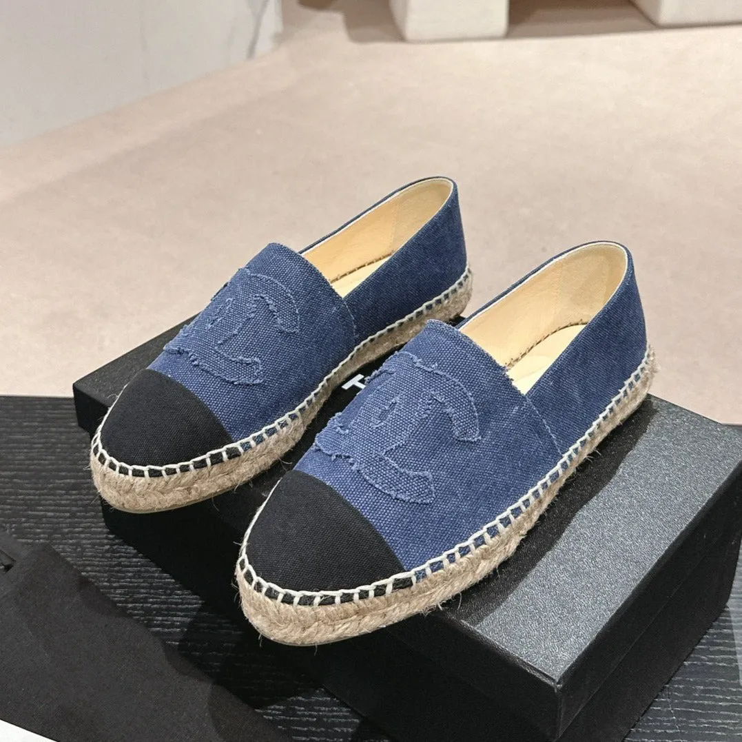 espadrilles dark blue black denim