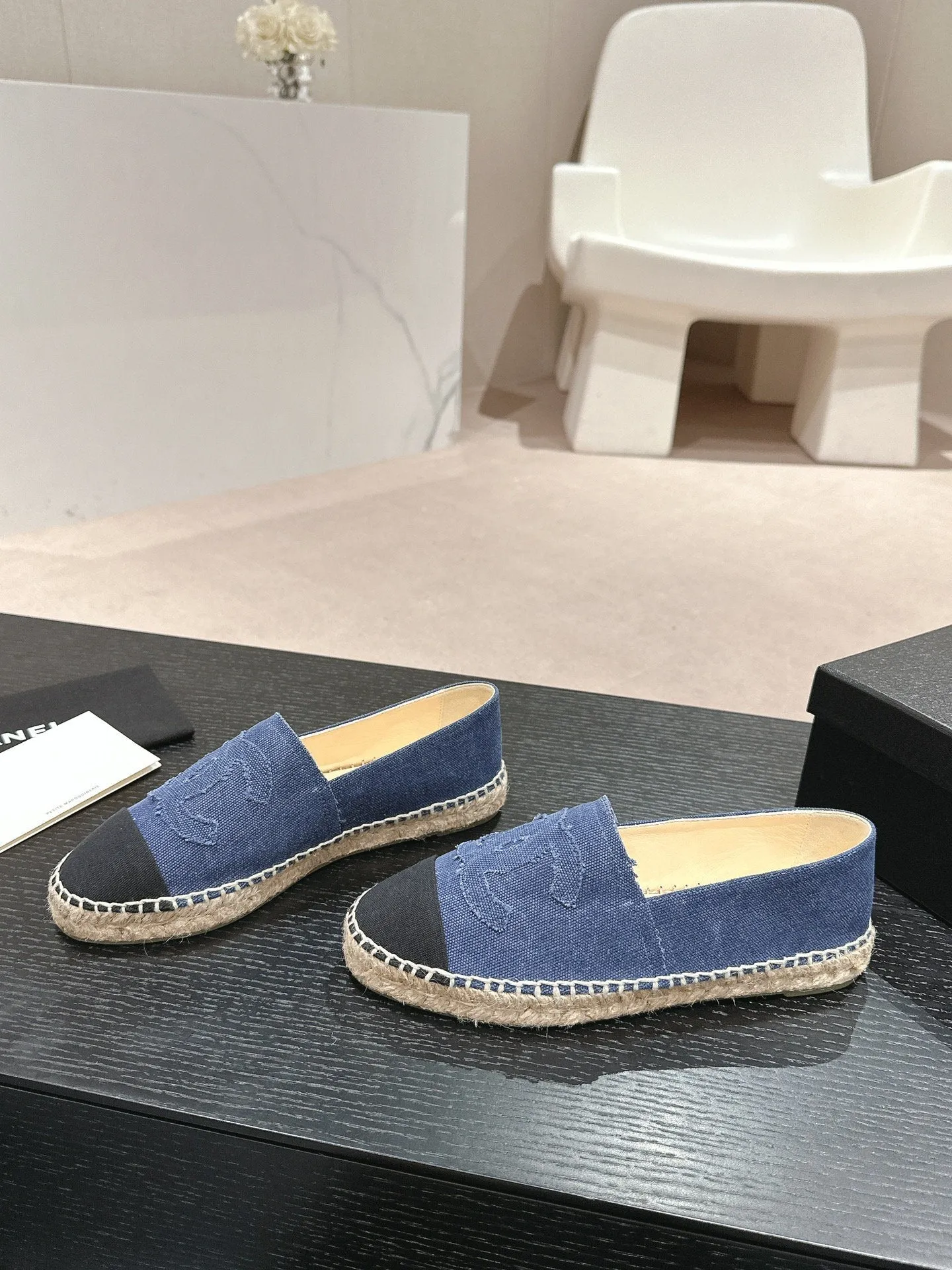 espadrilles dark blue black denim