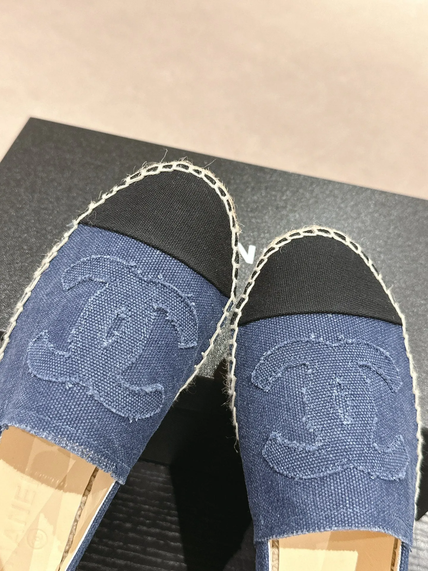espadrilles dark blue black denim