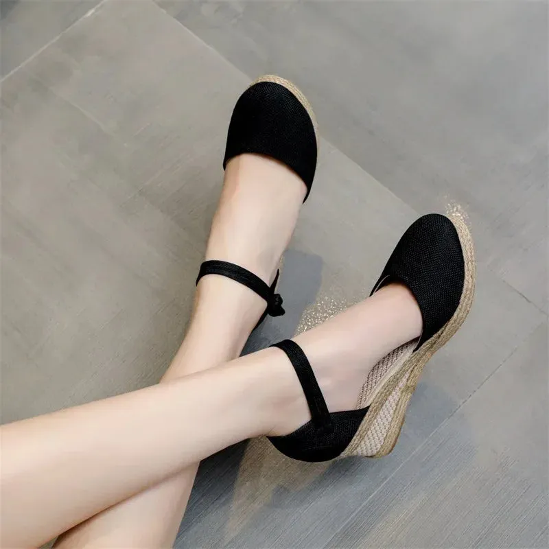 Espadrilles Wedges Woman Sandals Summer  New In Ladies Comfort Casual Shoes Party Sandals Footwear Zapatillas Mujer Verano