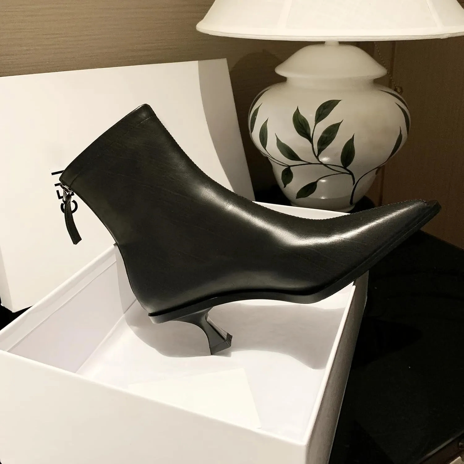 Fashion Ankle Boots For Women Women's Pointed Toe Winter Zipper High Heels Booties