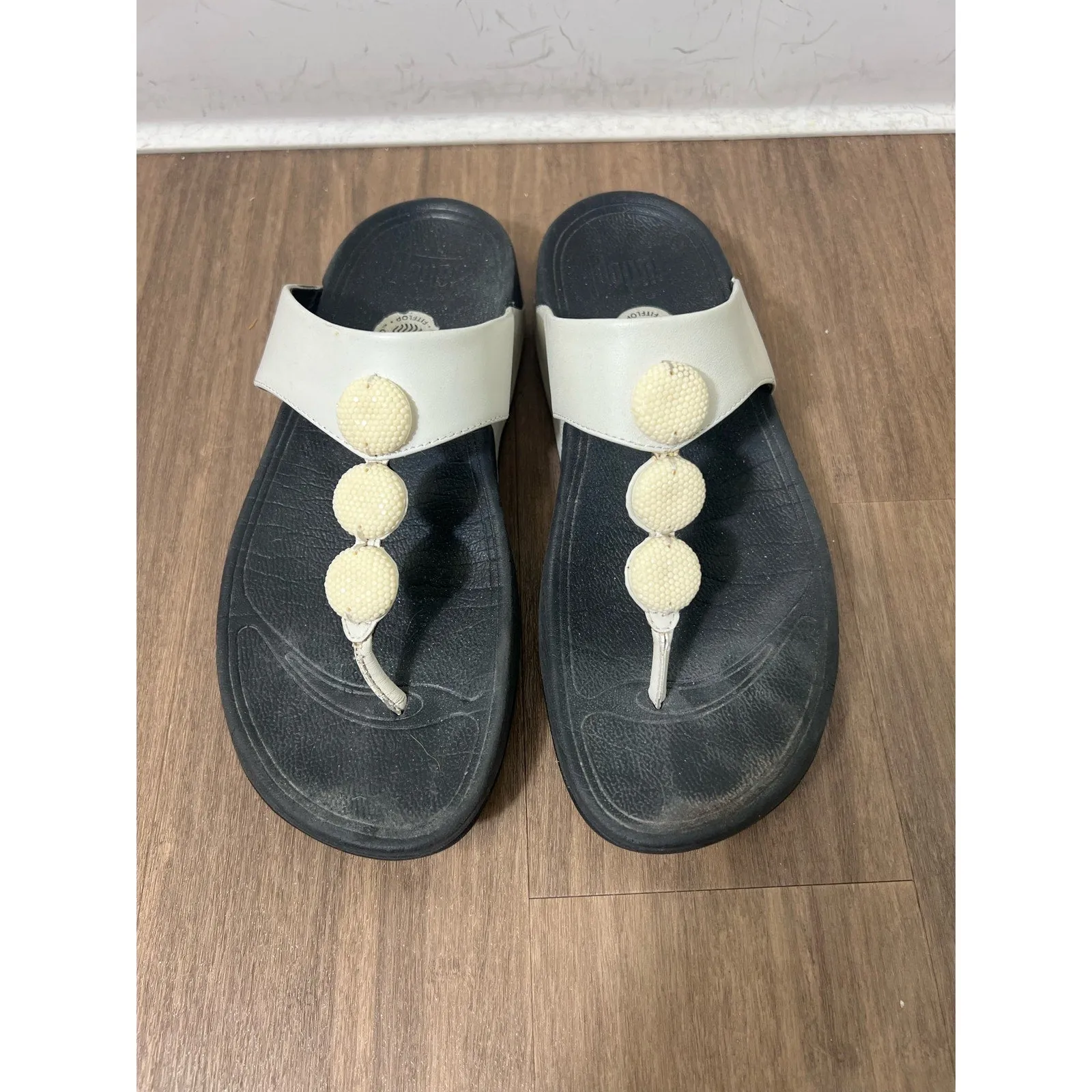 FitFlop lifted black sandals size 7