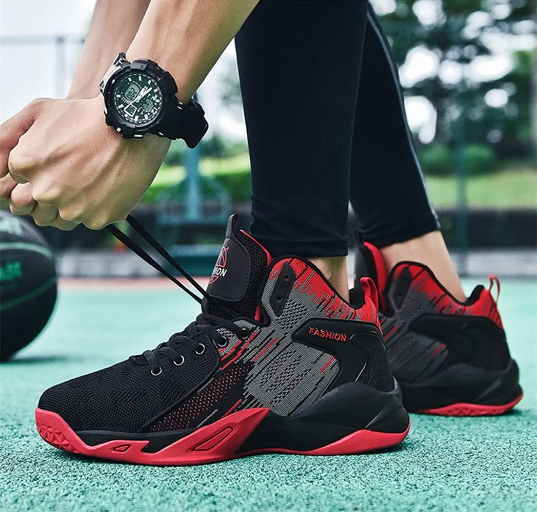 Floette Mens Fashion High Top Basketball Shoes Breathable Casual Walk Athletic Basketball Sneakers