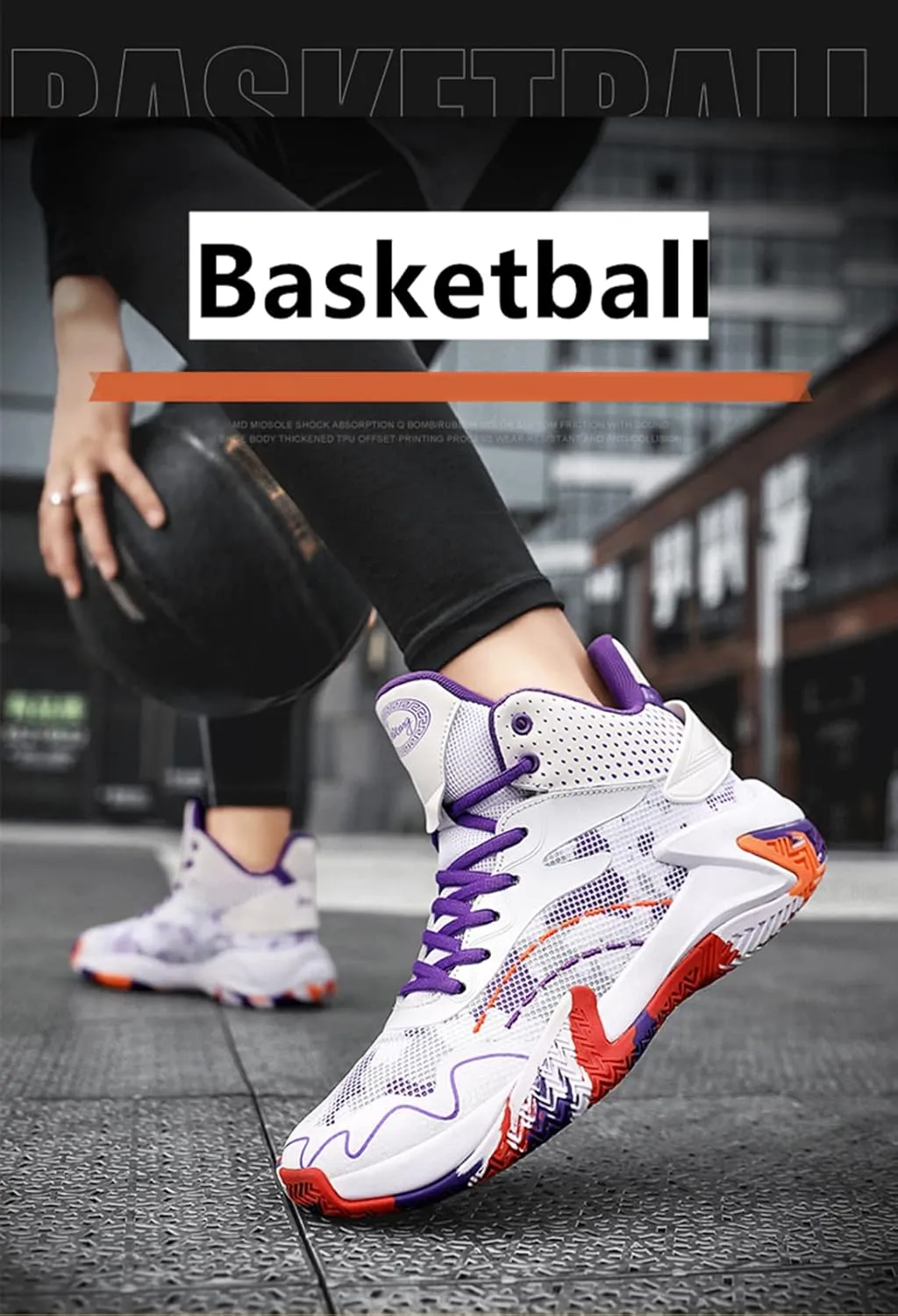 Floette Mens Fashion High Top Basketball Shoes Breathable Casual Walk Athletic Basketball Sneakers