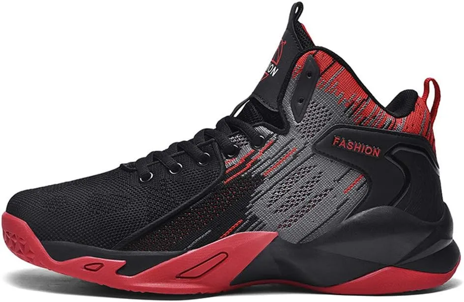 Floette Mens Fashion High Top Basketball Shoes Breathable Casual Walk Athletic Basketball Sneakers