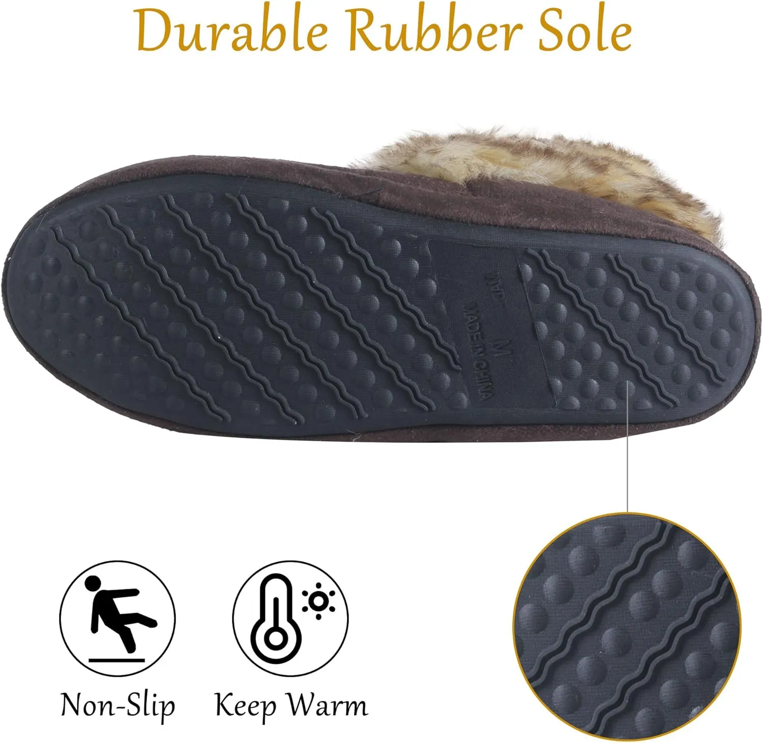 Fluffy Slippers for Women Cute Warm Indoor Bootie Slippers with Pompoms Non-slip House Home Boots