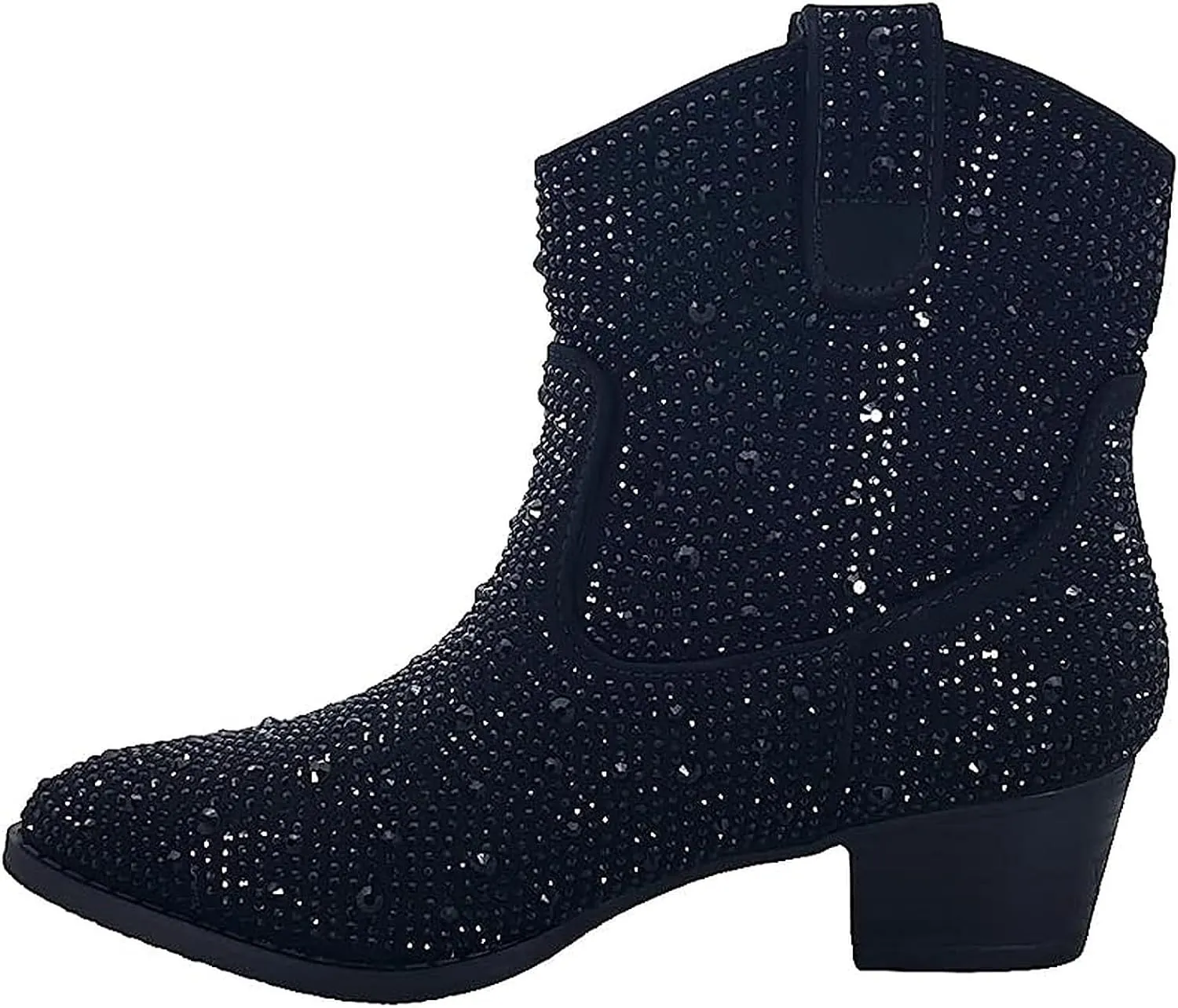 Forever Girls Rhinestone Cowboy Boots Kids Low Heel Dress Booties