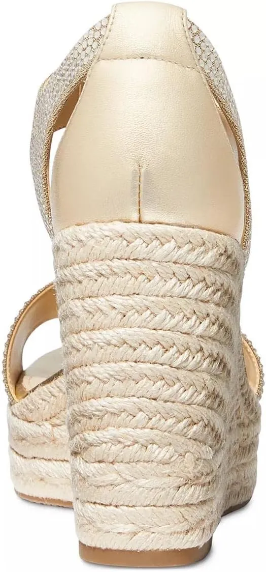 FOWT Women Espadrille Wedge Sandals Platform Open Toe High Heels Hollow Cut Zipper Dressy Shoes Size 4-16 US