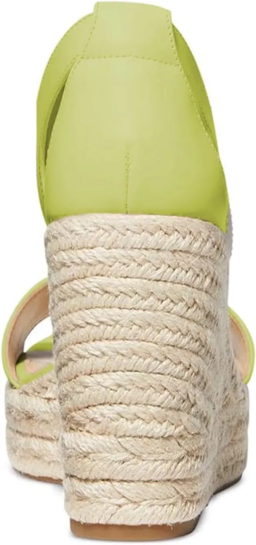 FOWT Women Espadrille Wedge Sandals Platform Open Toe High Heels Hollow Cut Zipper Dressy Shoes Size 4-16 US