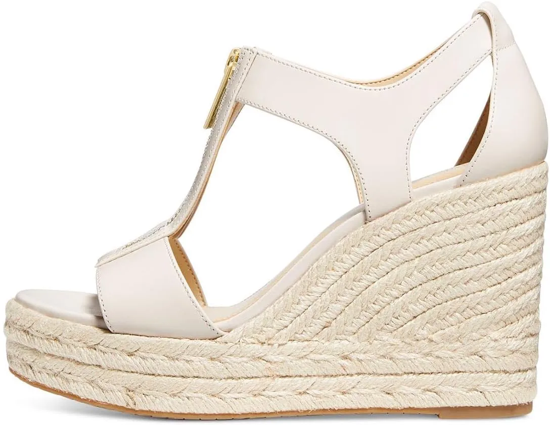 FOWT Women Espadrille Wedge Sandals Platform Open Toe High Heels Hollow Cut Zipper Dressy Shoes Size 4-16 US