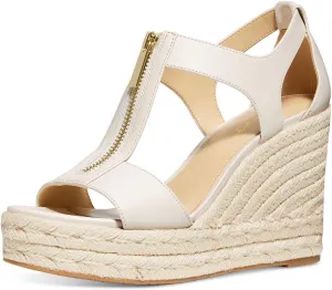 FOWT Women Espadrille Wedge Sandals Platform Open Toe High Heels Hollow Cut Zipper Dressy Shoes Size 4-16 US