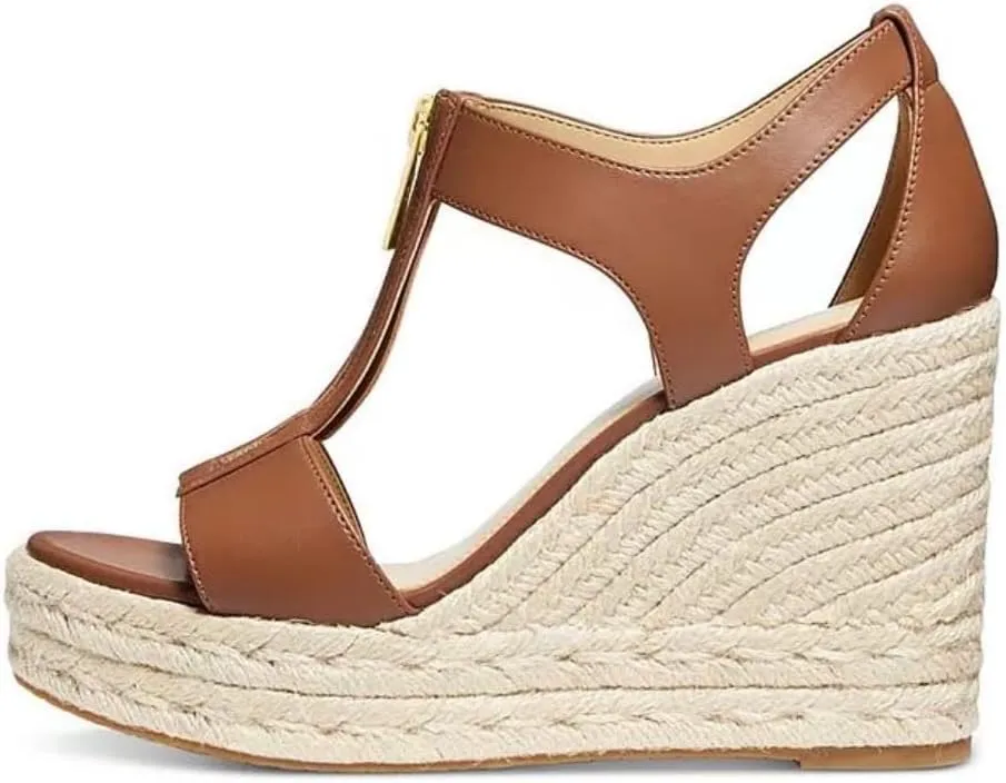 FOWT Women Espadrille Wedge Sandals Platform Open Toe High Heels Hollow Cut Zipper Dressy Shoes Size 4-16 US