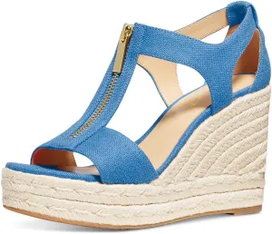FOWT Women Espadrille Wedge Sandals Platform Open Toe High Heels Hollow Cut Zipper Dressy Shoes Size 4-16 US