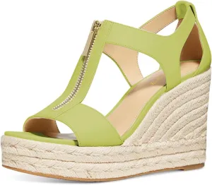 FOWT Women Espadrille Wedge Sandals Platform Open Toe High Heels Hollow Cut Zipper Dressy Shoes Size 4-16 US