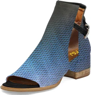 FSJ Women Peep Open Toe Sandals Boot Cut Out Buckle Ankle Bootie Comfortable Stacked Block Low Heeled Summer Sandal Shoes Size 4-15 M US