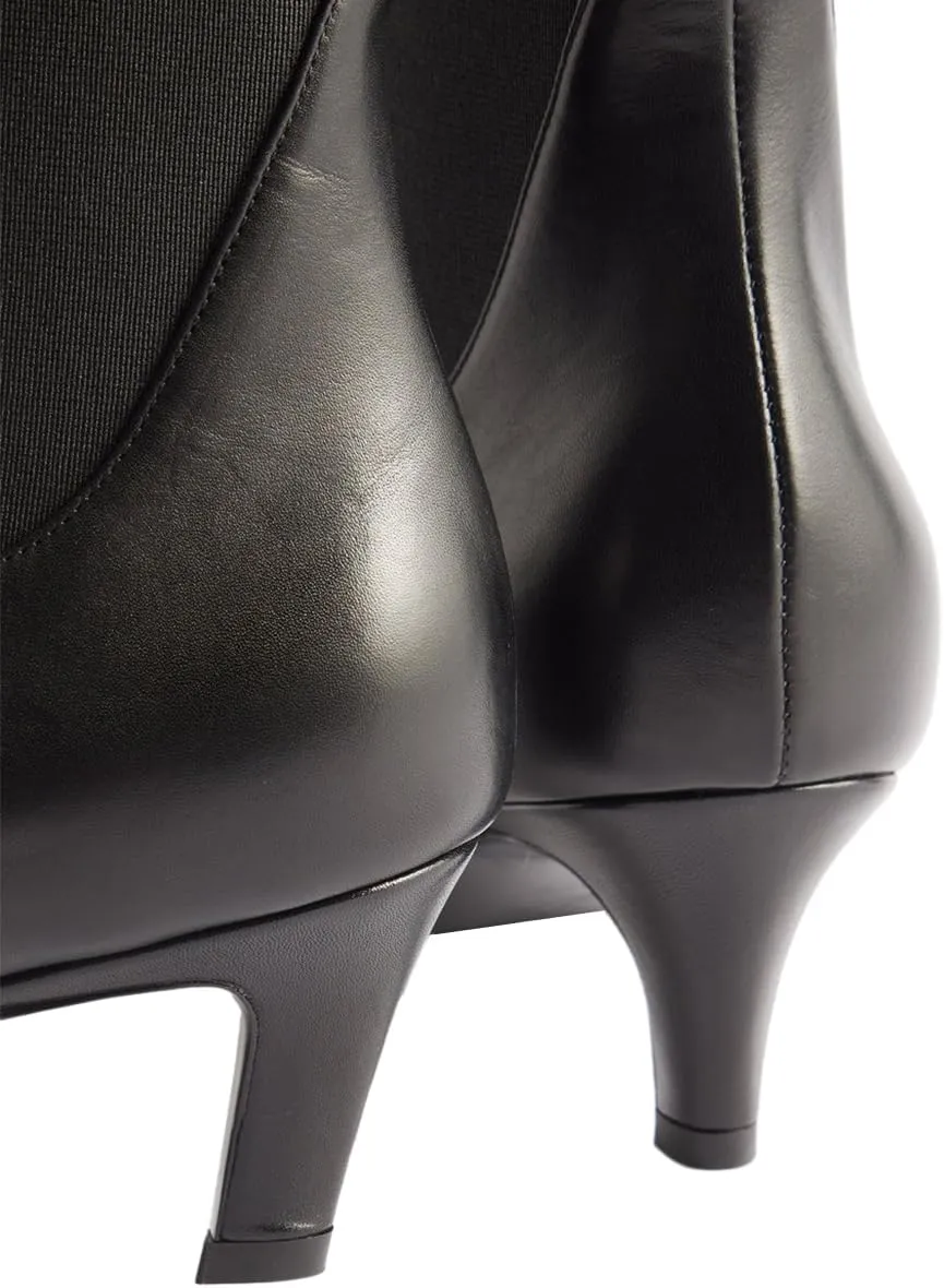 FSJ Women Square Toe Ankle Boot Kitten Low Heel Slip On Western Elastic Chelsea Bootie Vegan Leather Walking Dress Shoes Size 4-16 US