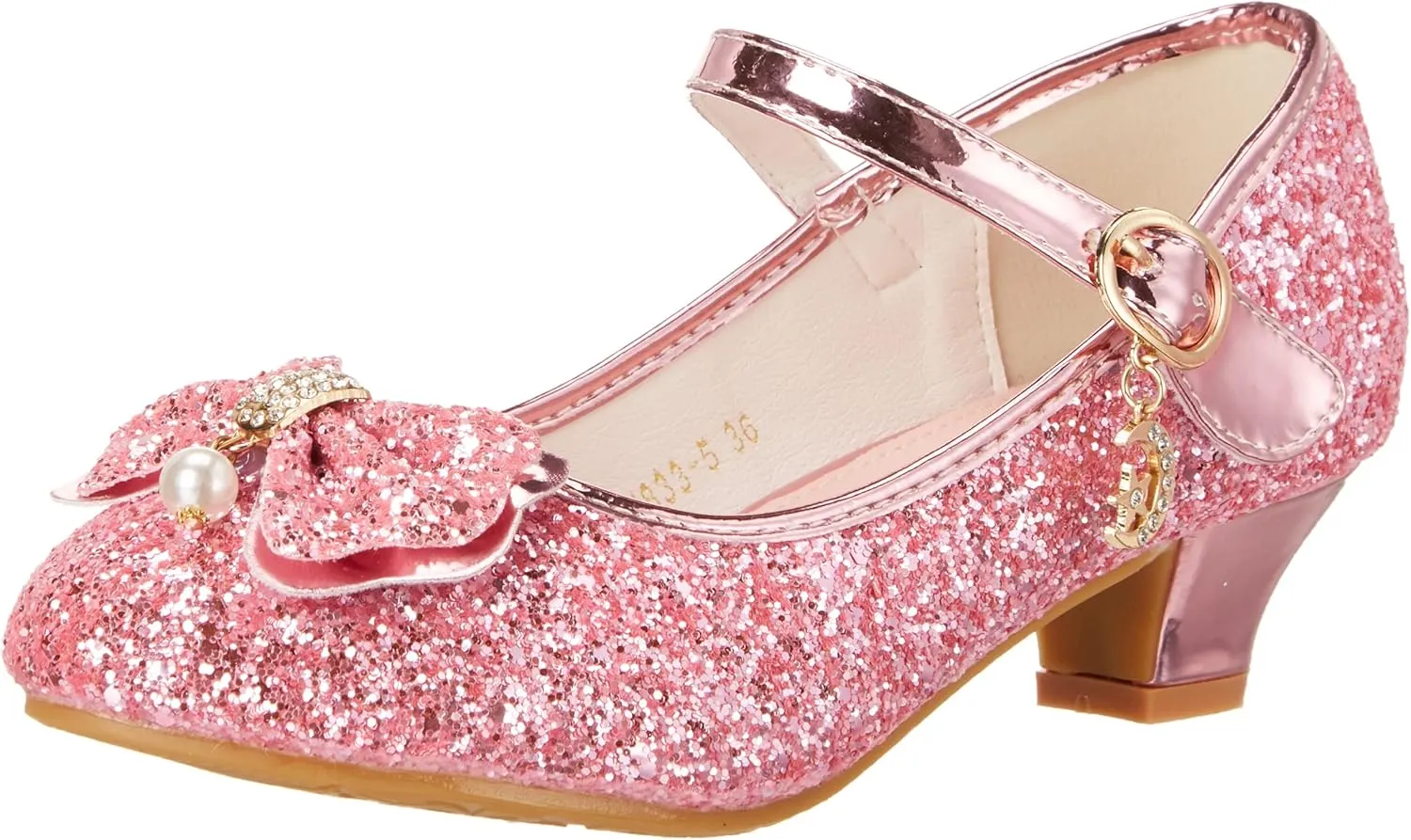 Girls Dress Shoes Adorable Sparkle Mary Jane Flats for Wedding Party
