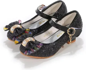 Girls Dress Shoes Adorable Sparkle Mary Jane Flats for Wedding Party