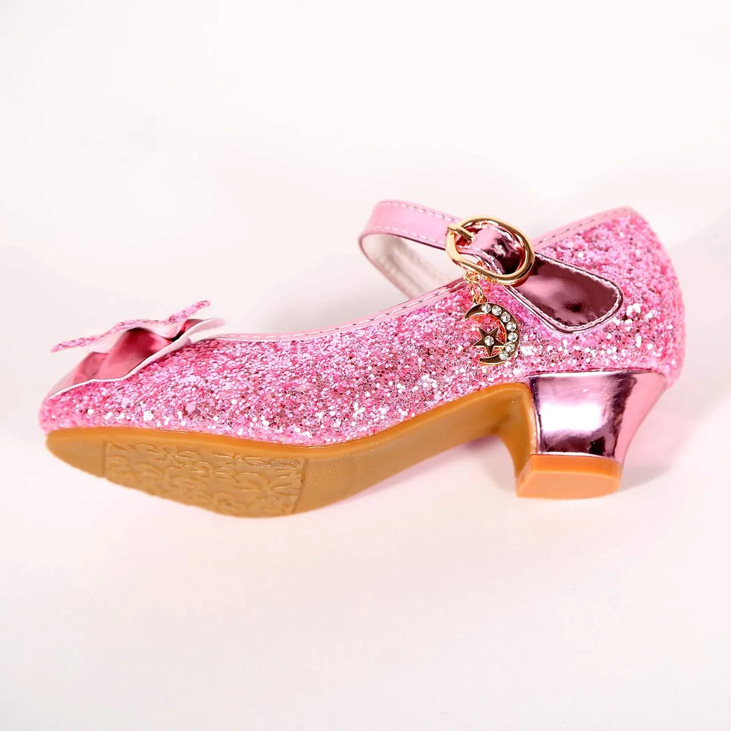 Girls Dress Shoes Adorable Sparkle Mary Jane Flats for Wedding Party