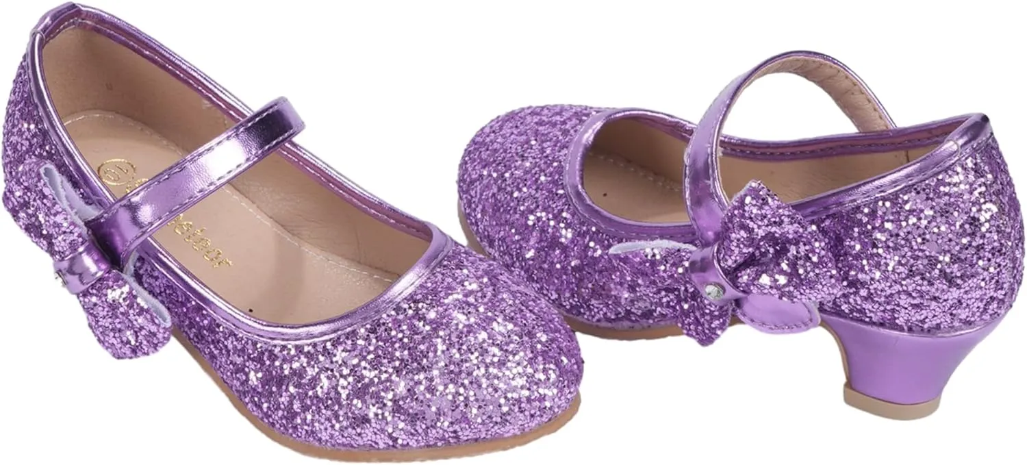 Girls Dress Shoes Low Heel Princess Shoes Wedding Party Mary Jane Flats for Toddler/Little Kids
