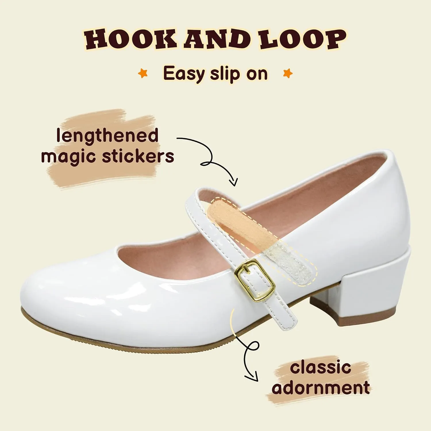 Girls Dress Shoes-Mary Jane Shoes for Girls, Princess Wedding Party Flower Girl School Shoes Low Heel Flats for Little/Big Kids