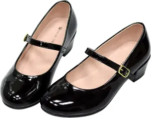 Girls Dress Shoes-Mary Jane Shoes for Girls, Princess Wedding Party Flower Girl School Shoes Low Heel Flats for Little/Big Kids
