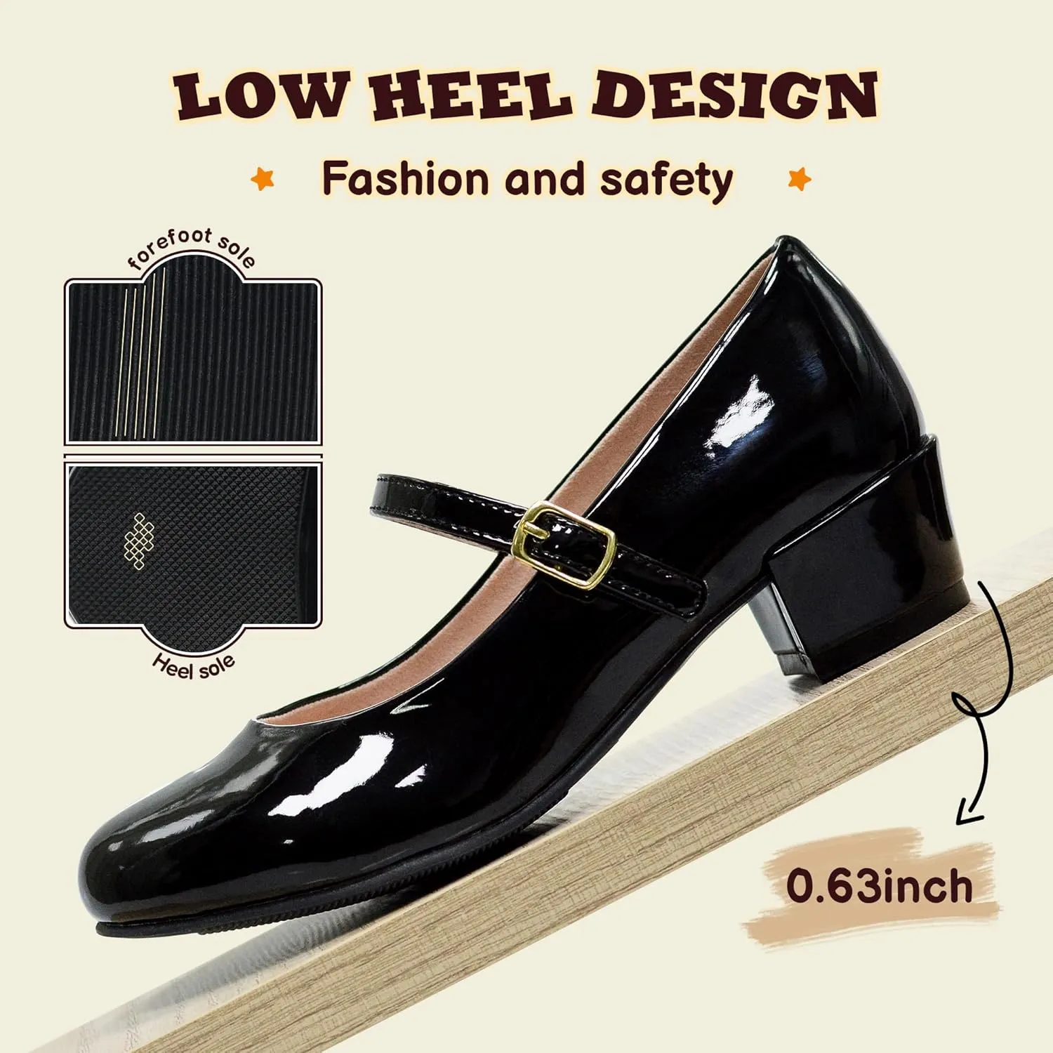 Girls Dress Shoes-Mary Jane Shoes for Girls, Princess Wedding Party Flower Girl School Shoes Low Heel Flats for Little/Big Kids