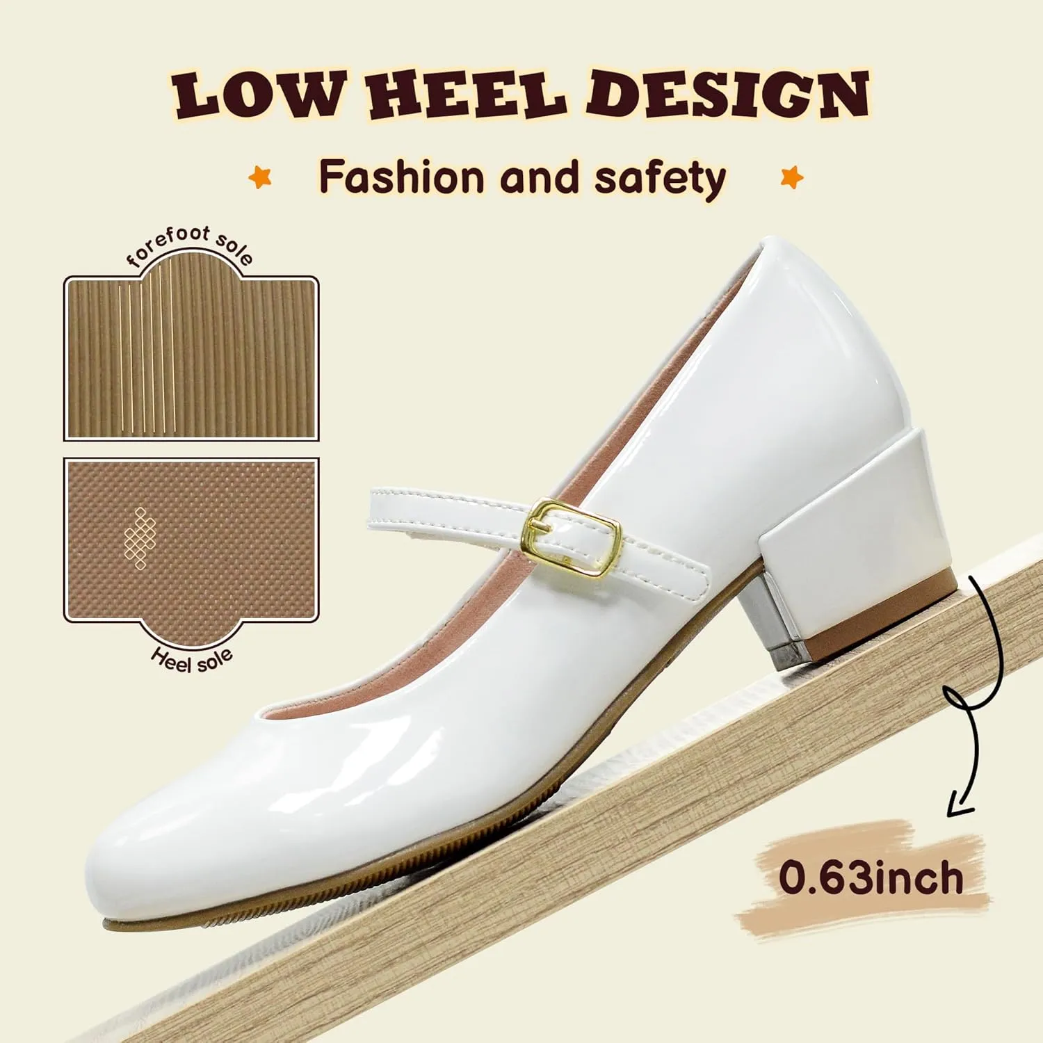 Girls Dress Shoes-Mary Jane Shoes for Girls, Princess Wedding Party Flower Girl School Shoes Low Heel Flats for Little/Big Kids
