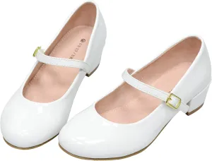 Girls Dress Shoes-Mary Jane Shoes for Girls, Princess Wedding Party Flower Girl School Shoes Low Heel Flats for Little/Big Kids