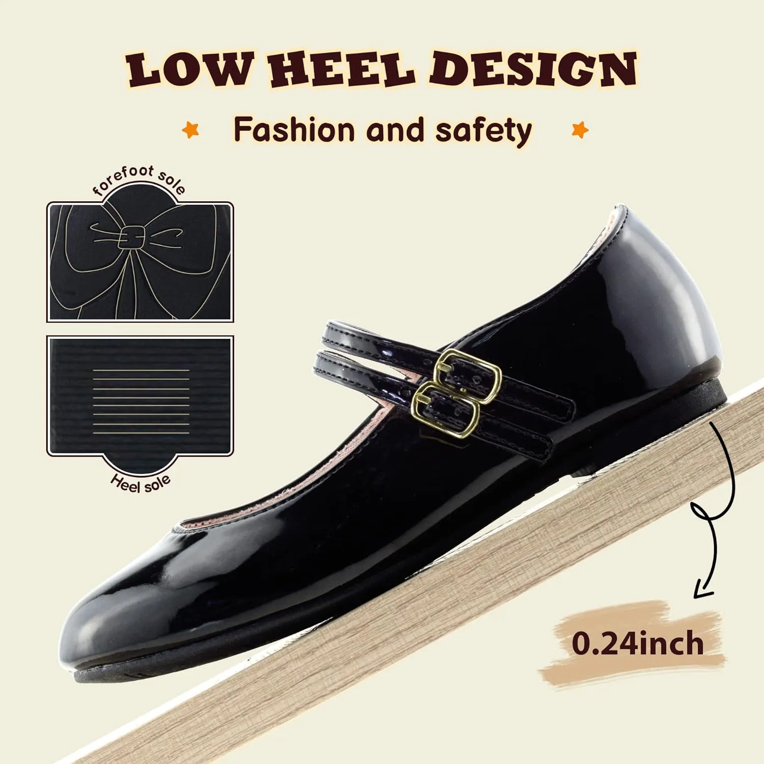 Girls Dress Shoes Mary Jane Shoes for Girls,Princess Ballet Flats Flower Girl Wedding Party School Shoes