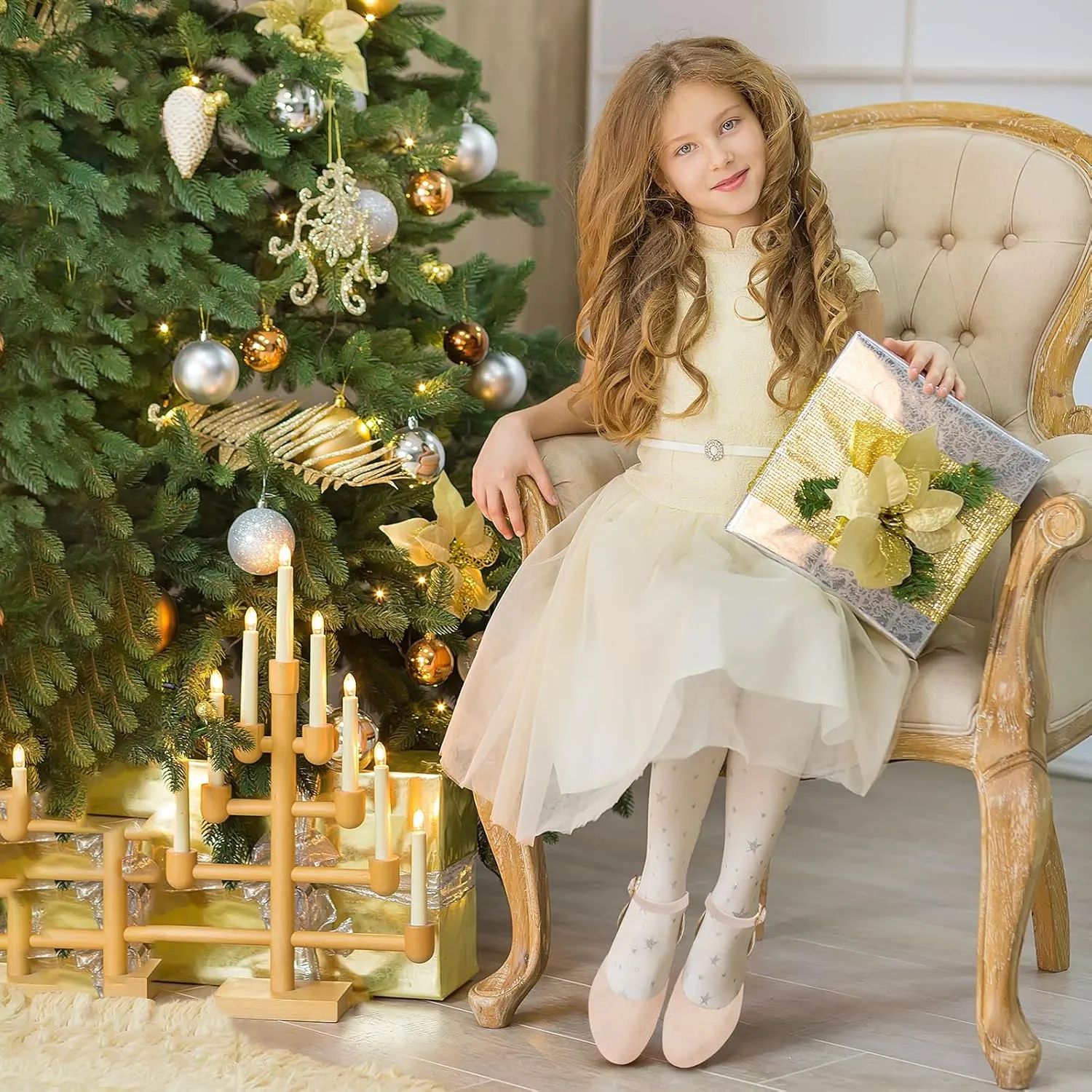 Girls Dress Shoes Princess Ballet Flats Low Heel Mary Jane Glitter Shoes with Elastic Strap for Toddler Little Big Kids