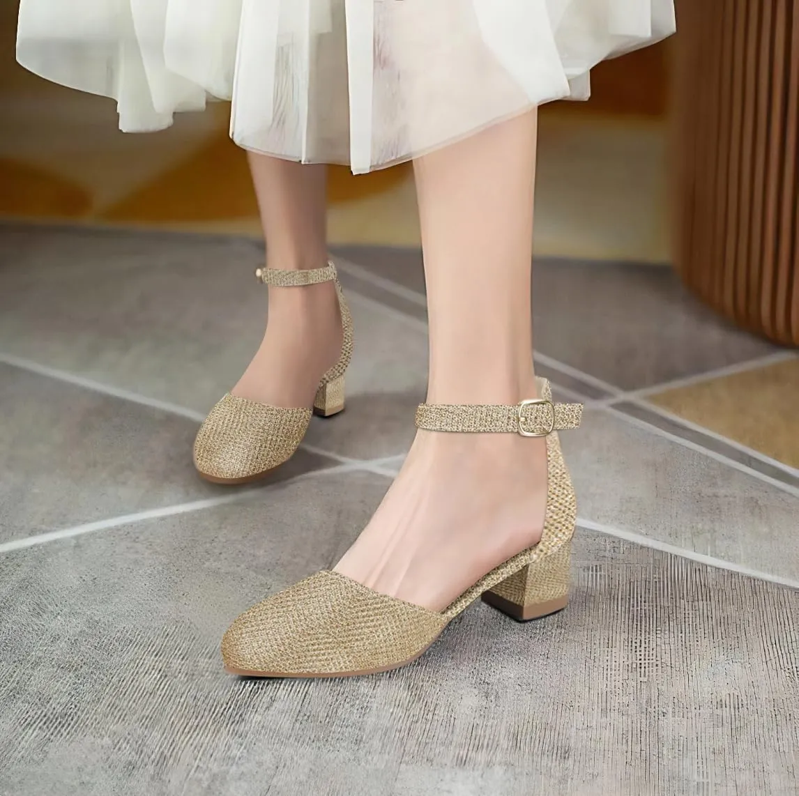 Girls Dress Shoes Princess Ballet Flats Low Heel Mary Jane Glitter Shoes with Elastic Strap for Toddler Little Big Kids